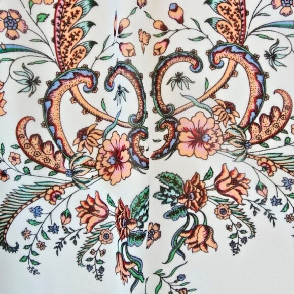 Max Studio Women's Mini Dress Size XS Relaxed Sheath White Colorful Bohemian - Picture 5 of 14